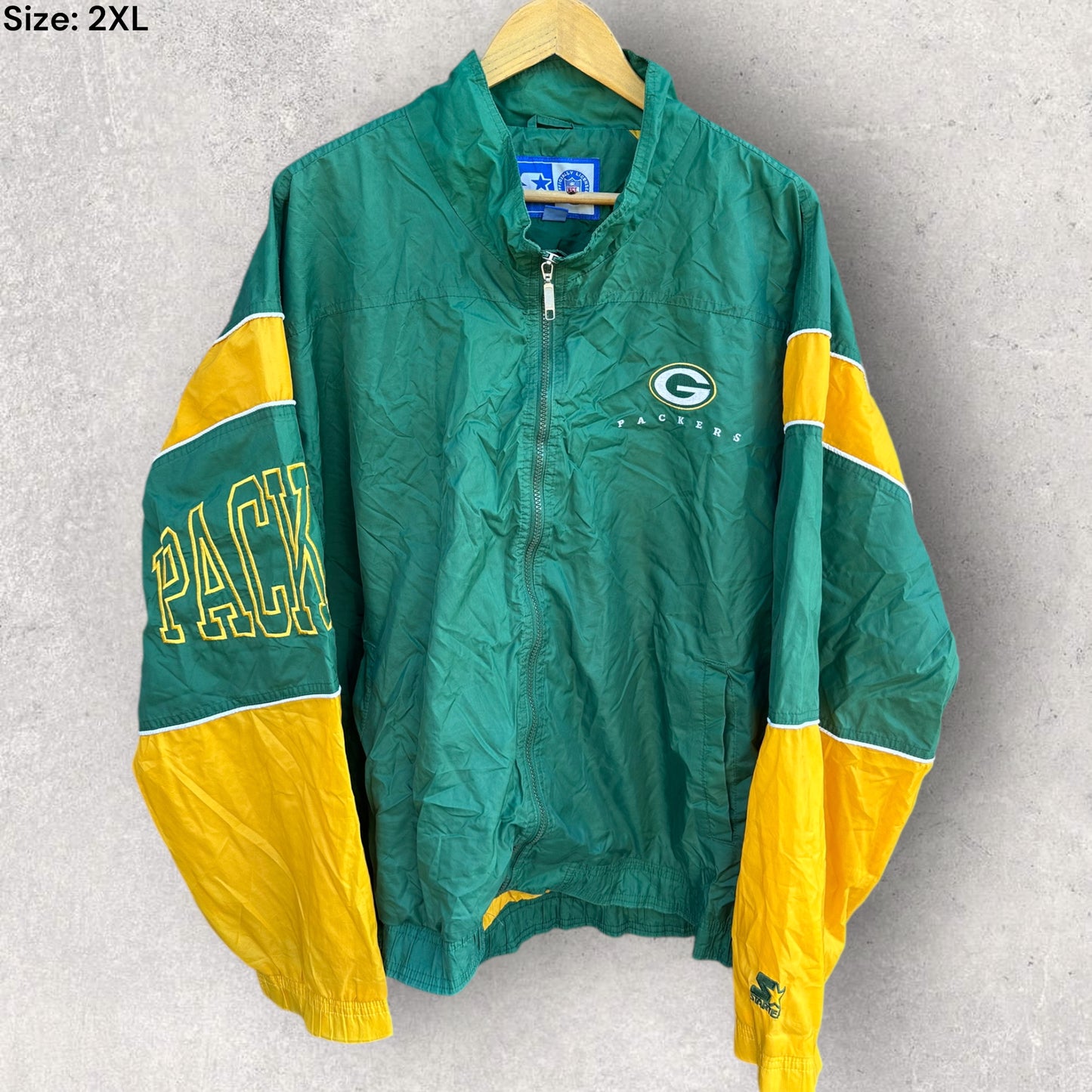 GREEN BAY PACKERS STARTER VINTAGE WINDBREAKER JACKET