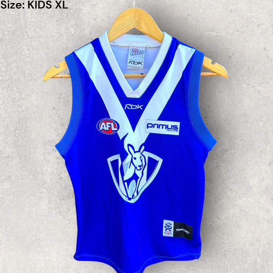 NORTH MELBOURNE KANGAROOS REEBOK VINTAGE KIDS AFL JERSEY