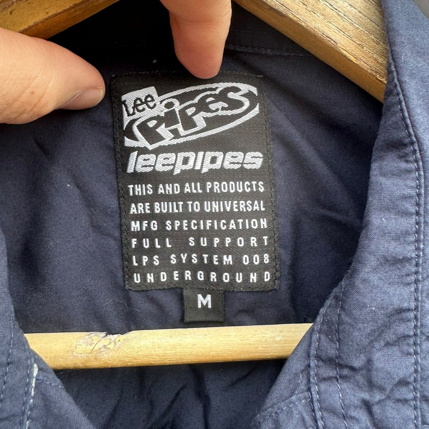 Lee Pipes Mens Short Sleeve Blue Skating Shirt