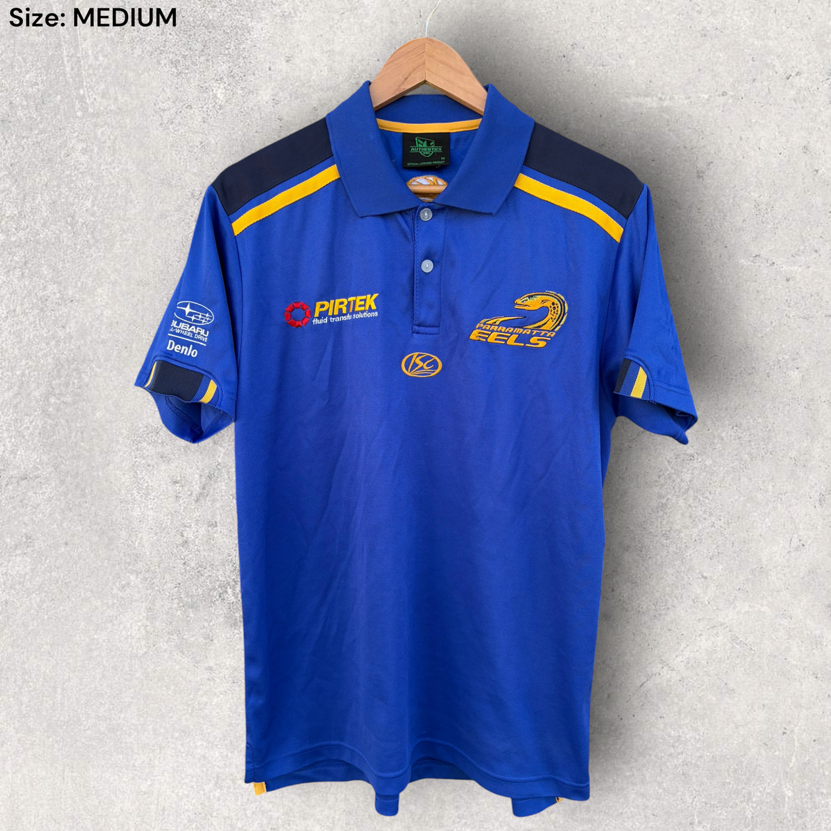 Parramatta Eels ISC Pirtek Blue Media Polo NRL Shirt