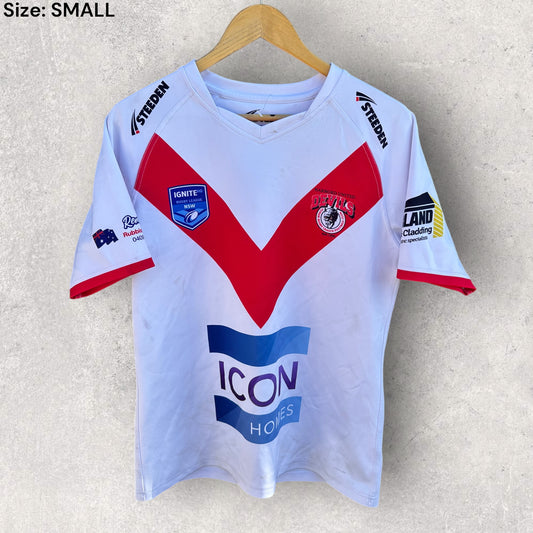 HARBORD UNITED DEVILS RUGBY LEAGUE STEEDAN WHITE MATCH JERSEY