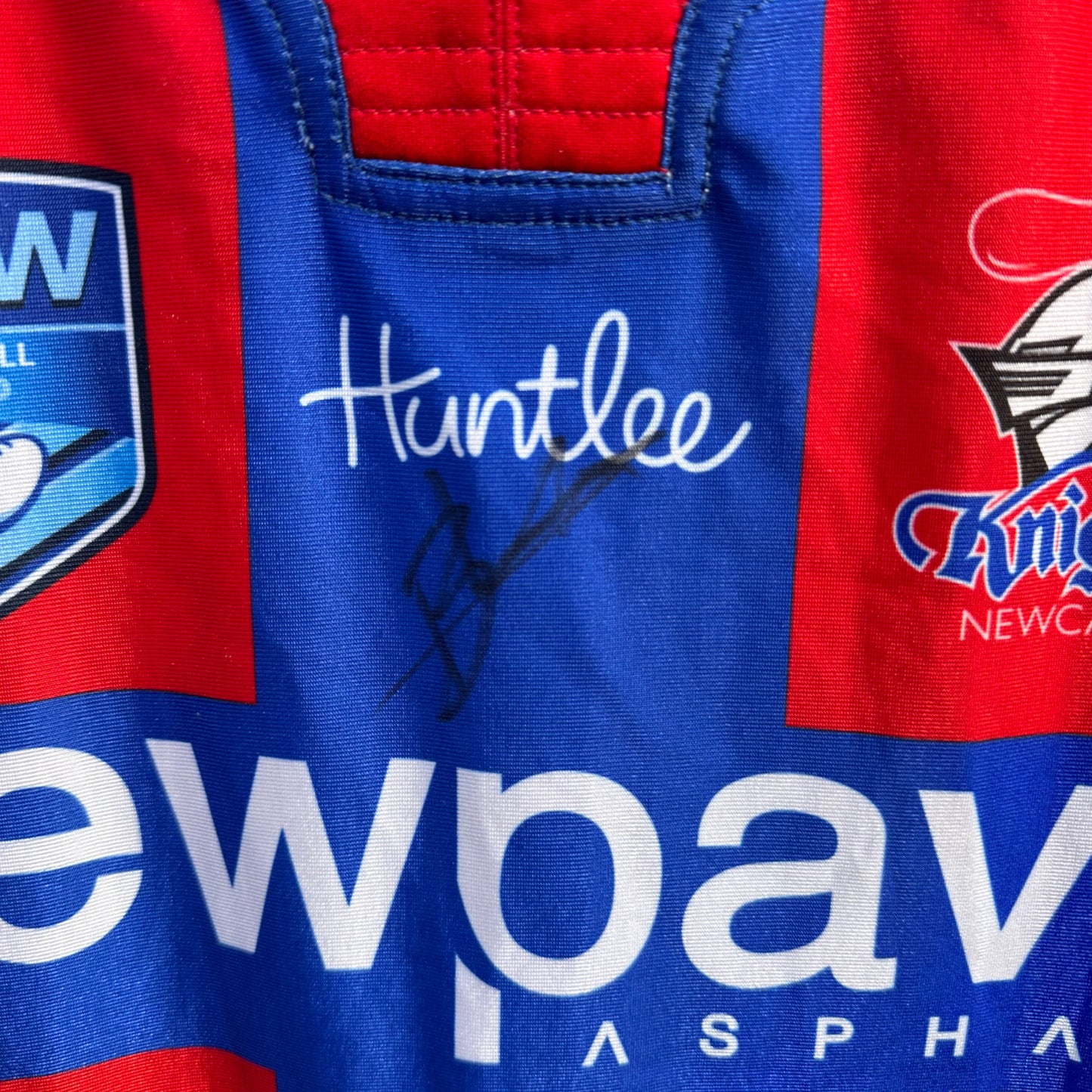 BRENT NADEN NEWCASTLE KNIGHTS SG BALL MATCH WORN + SIGNED JERSEY