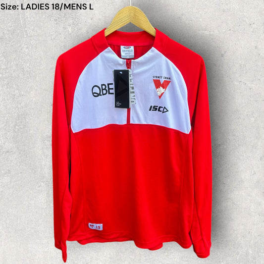 SYDNEY SWANS 2019 ISC ELITE TRAINER HALF ZIP LONG SLEEVE SHIRT BRAND NEW WITH TAGS