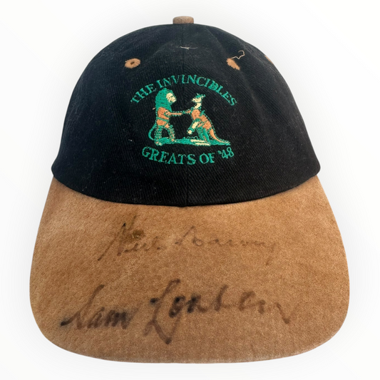 Don Bradman The Invincibles 1948 Vintage Ashes Hat Signed By Neil Harvey & Sam Loxton