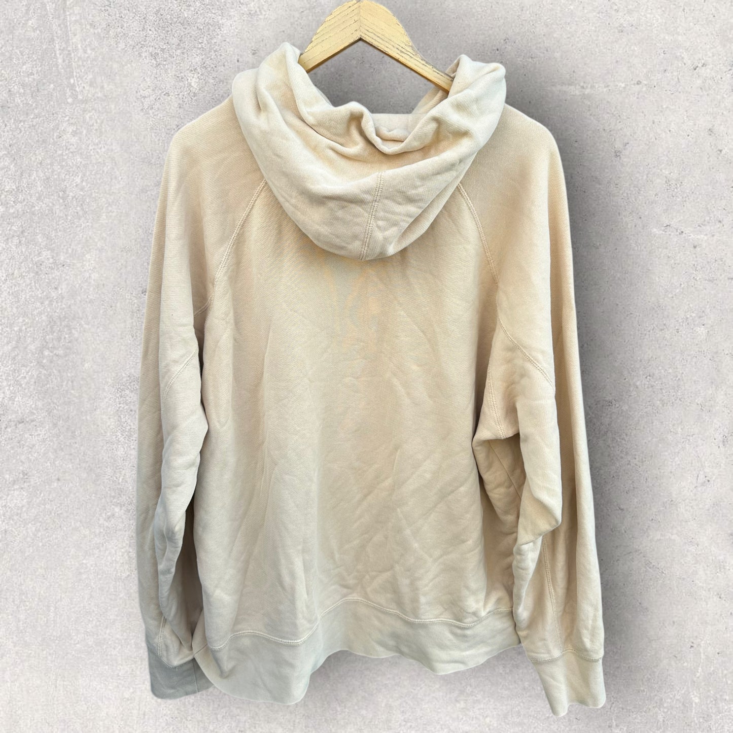 NIKE AIR MENS FRENCH TERRY BEIGE PULLOVER HOODED JUMPER