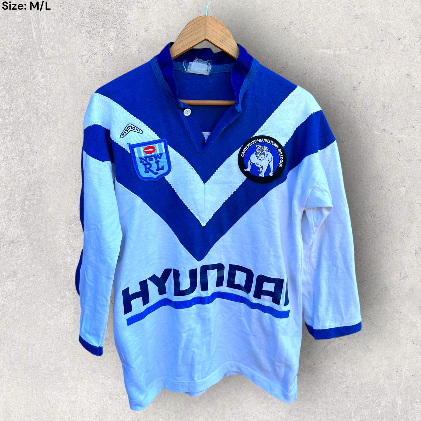 CANTERBURY BULLDOGS 1993 WESTMONT VINTAGE COTTON NSWRL JERSEY