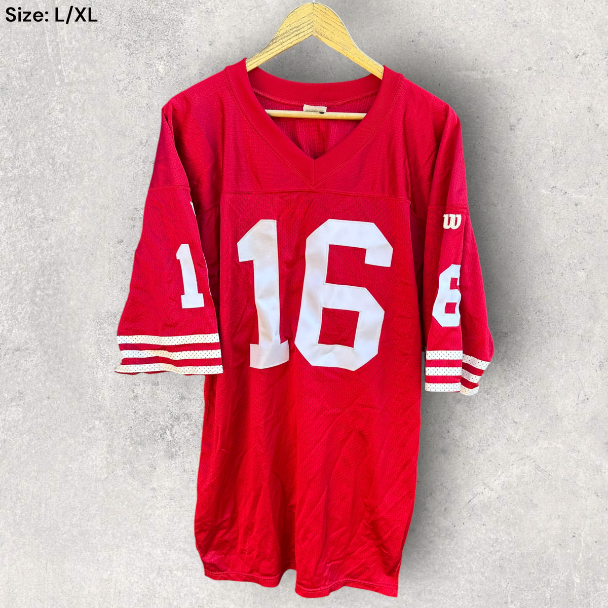 Joe Montana San Francisco 49ers Wilson Vintage NFL Red Jersey Made in USA