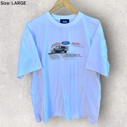 FORD Racing 2000 White Short Sleeve 75th Anniversary Y2K Vintage Shirt
