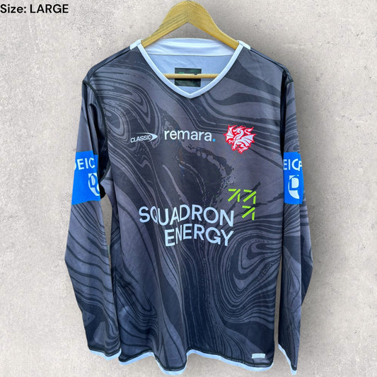ST GEORGE ILLAWARRA DRAGONS 2025 LONG SLEEVE BLACK TRAINING SHIRT SIONE FINAU
