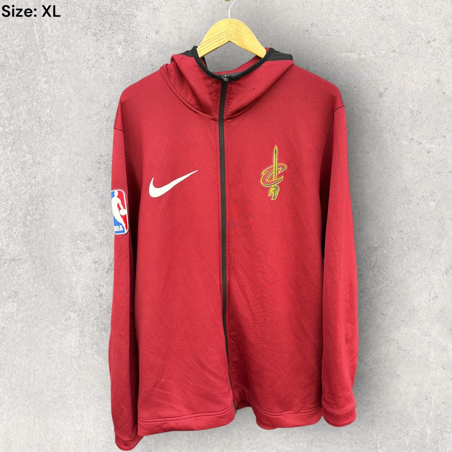 CLEVLAND CAVALIERS NIKE FULL ZIP WARM UP NBA HOODED JACKET