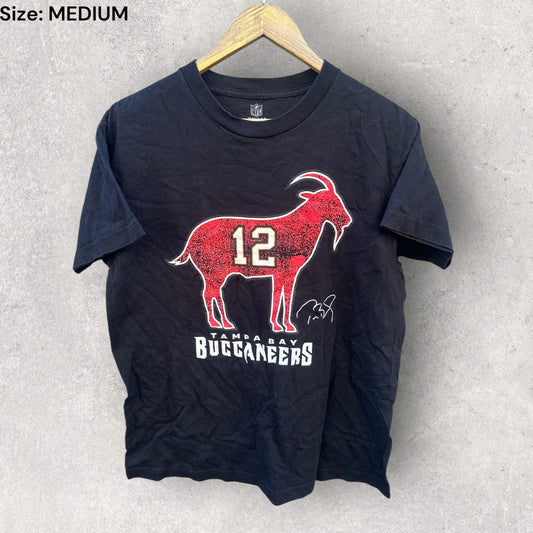 TOM BRADY TAMPA BAY BUCCANEERS GOAT BLACK SHIRT