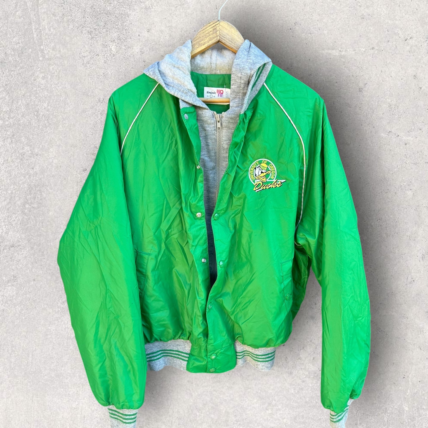 Oregon Ducks King Louie Pro Fit NCAA Green Wind Fleece Made In USA
