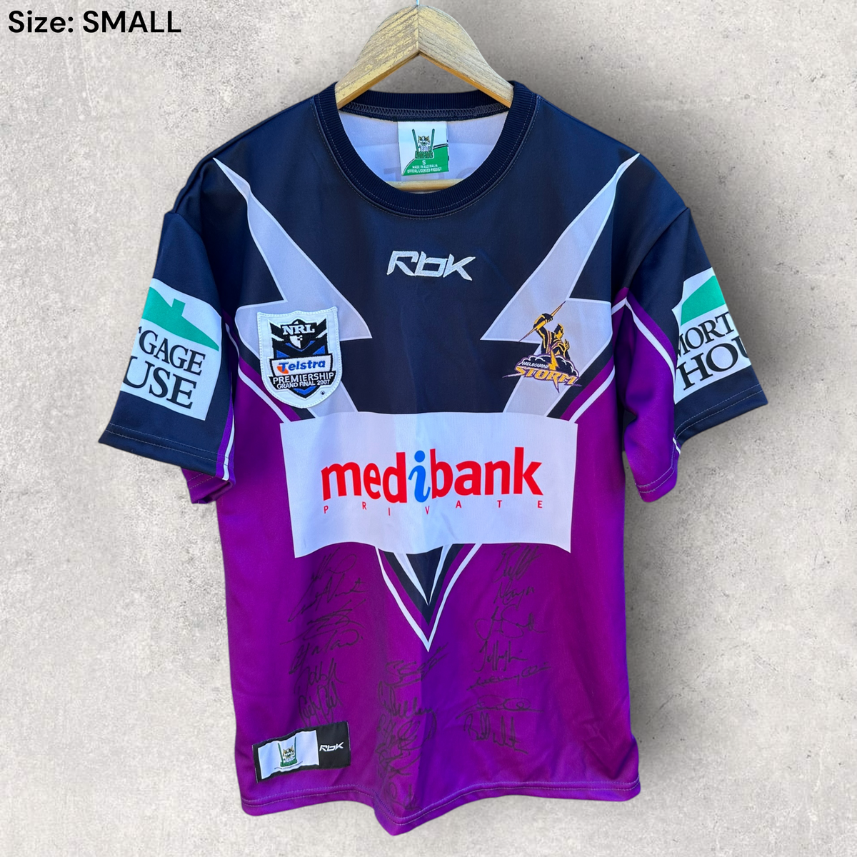 Melbourne Storm 2007 Reebok Grand Final Jersey Signed By Team