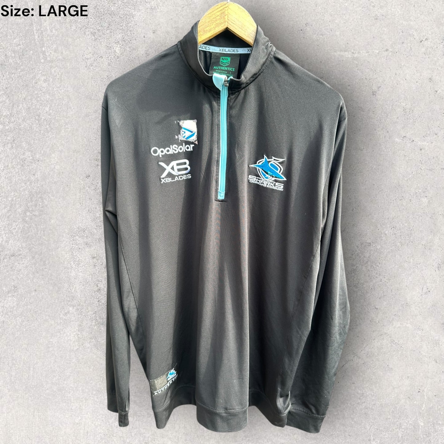 Cronulla Sharks X-Blades Chest Zip Long Sleeve Player Training Top