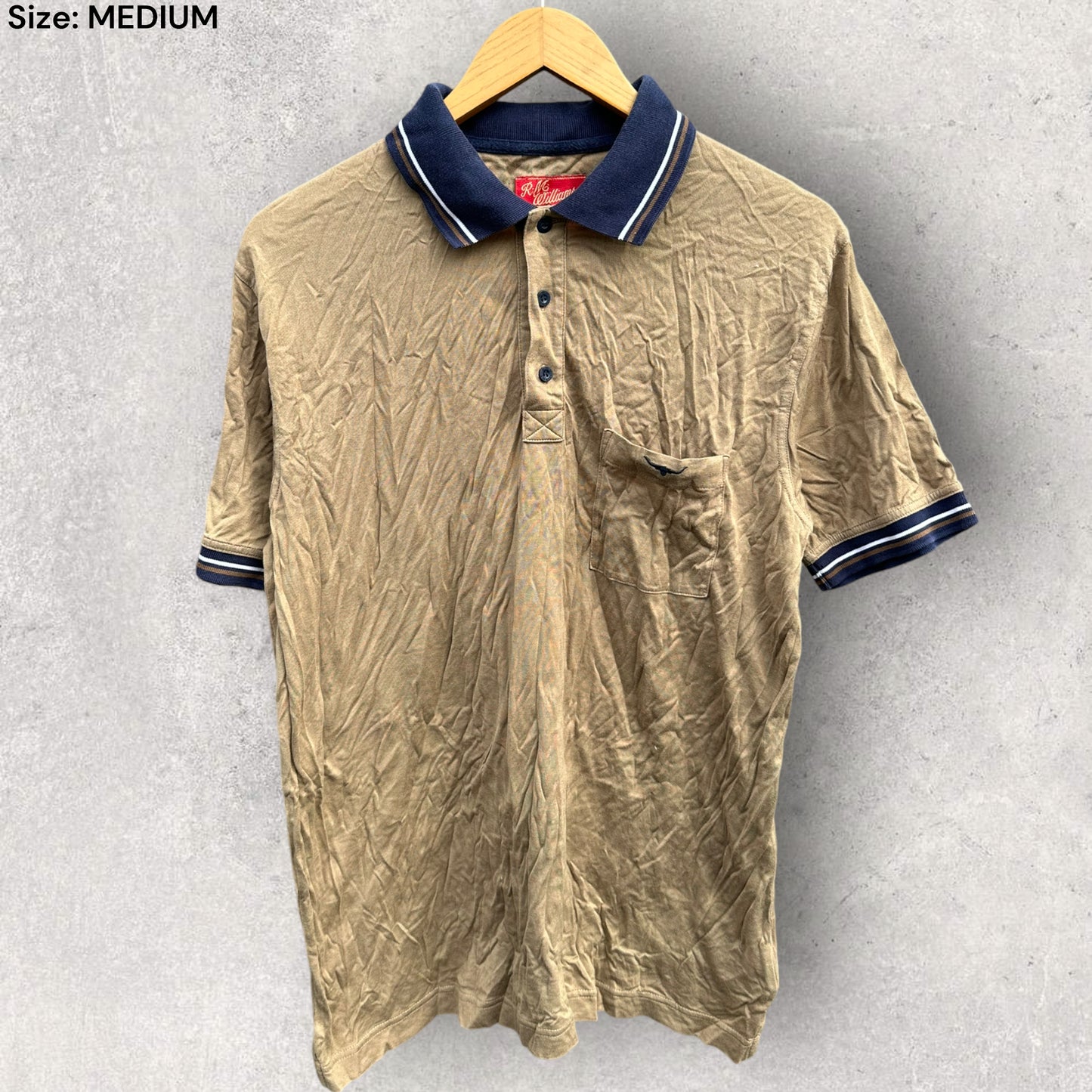 RM WILLIAMS BROWN POLO SHIRT