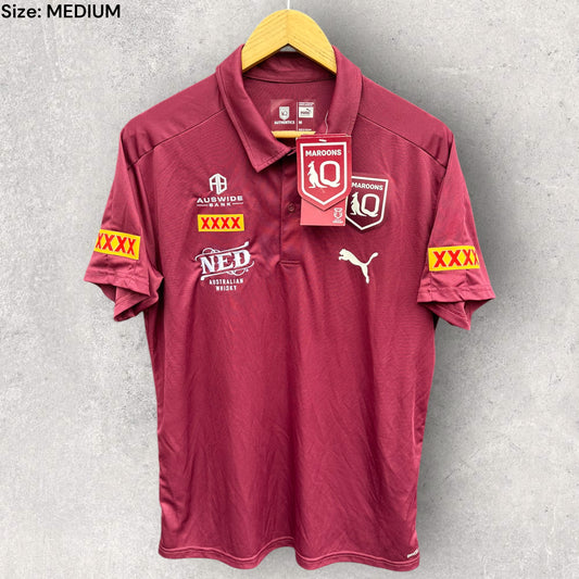 QUEENSLAND MAROONS STATE OF ORIGIN PUMA MEDIA POLO SHIRT BRAND NEW WITH TAGS