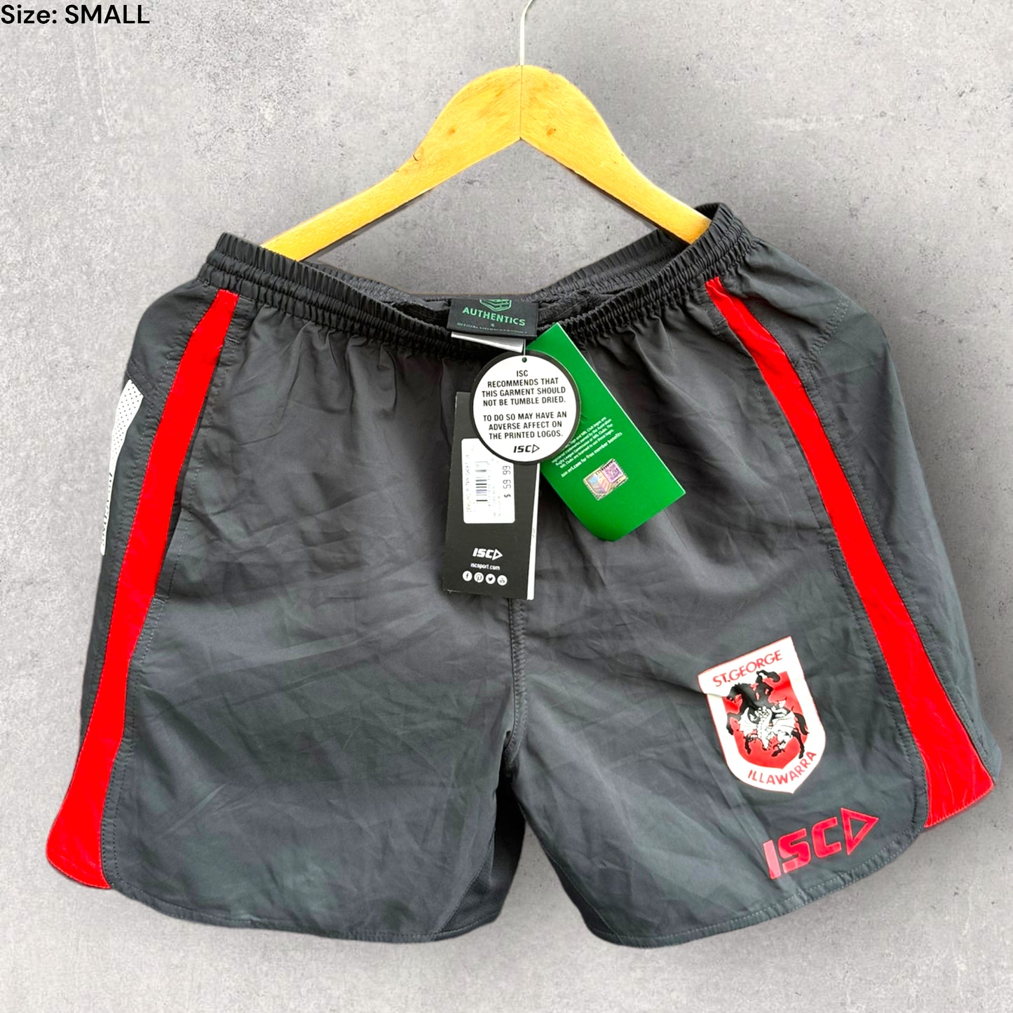 ST GEORGE ILLAWARRA DRAGONS ISC TRAINING SHORTS BRAND NEW WITH TAGS