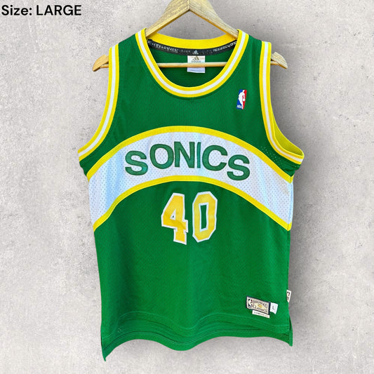 Shawn Kemp Seattle Super Sonics Adidas 2015 Hardwood Classic NBA Jersey
