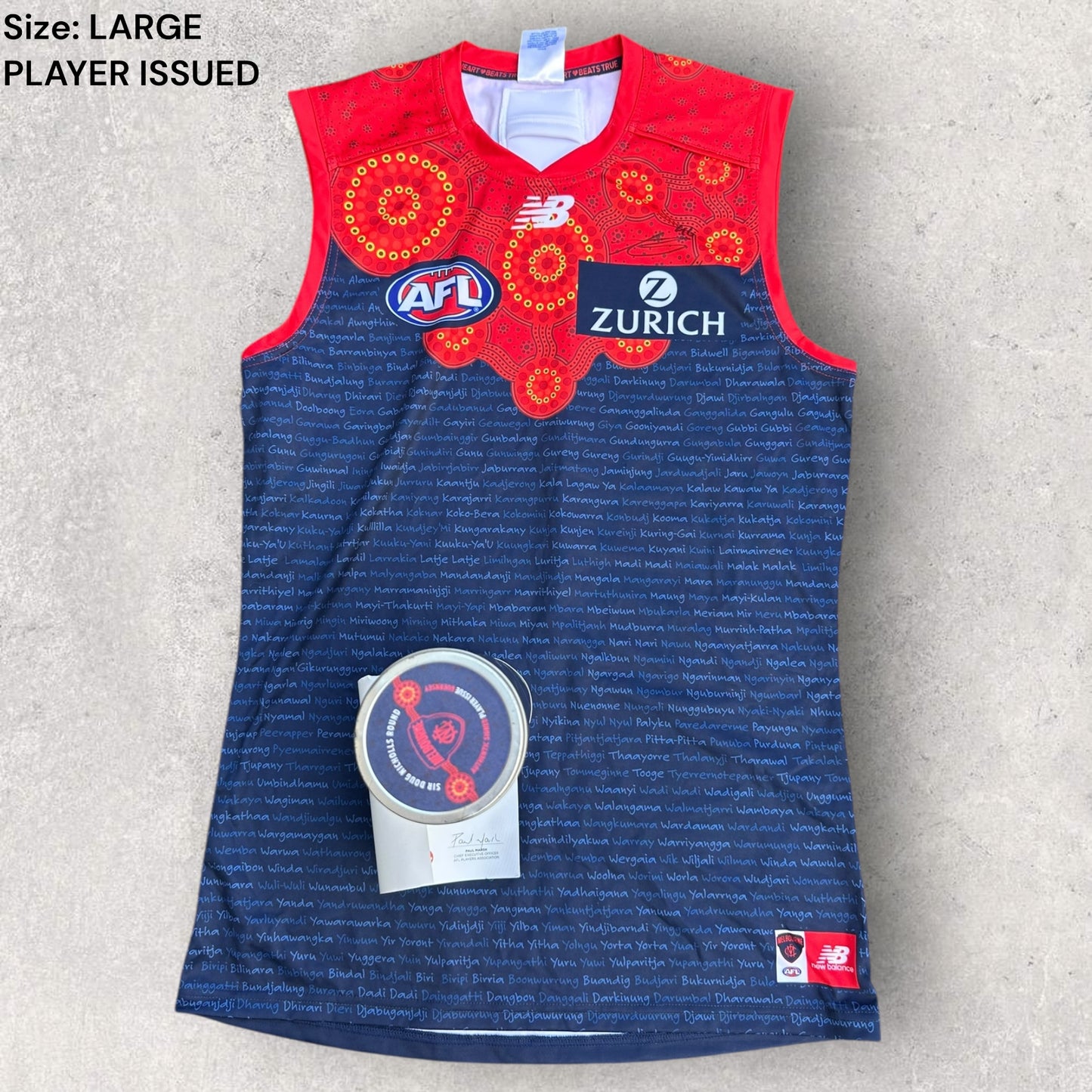 MELBOURNE DEMONS 2020 INDIGENOUS PLAYER ISSUED JERSEY TO AUSTIN BRADTKE