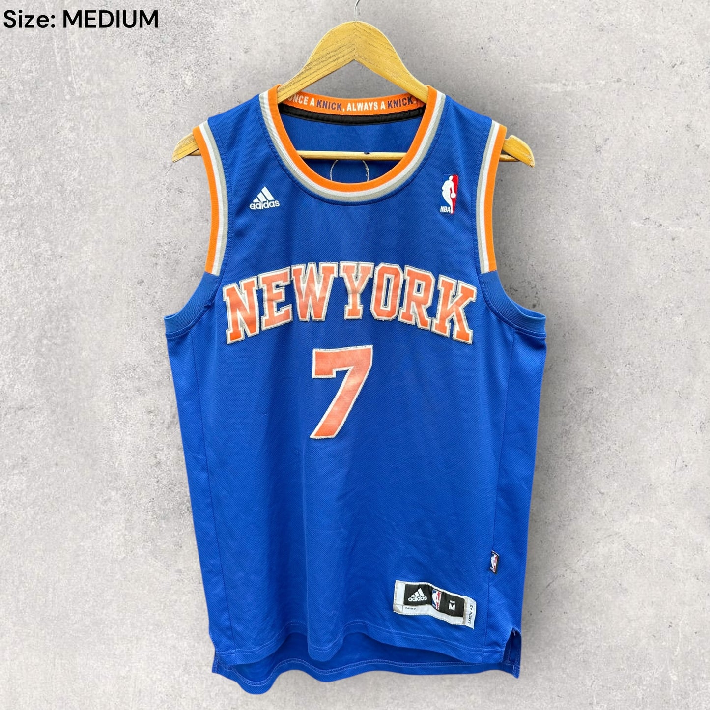 CARMELO ANTHONY ADIDAS NEW YORK KNICKS SWINGMAN NBA JERSEY