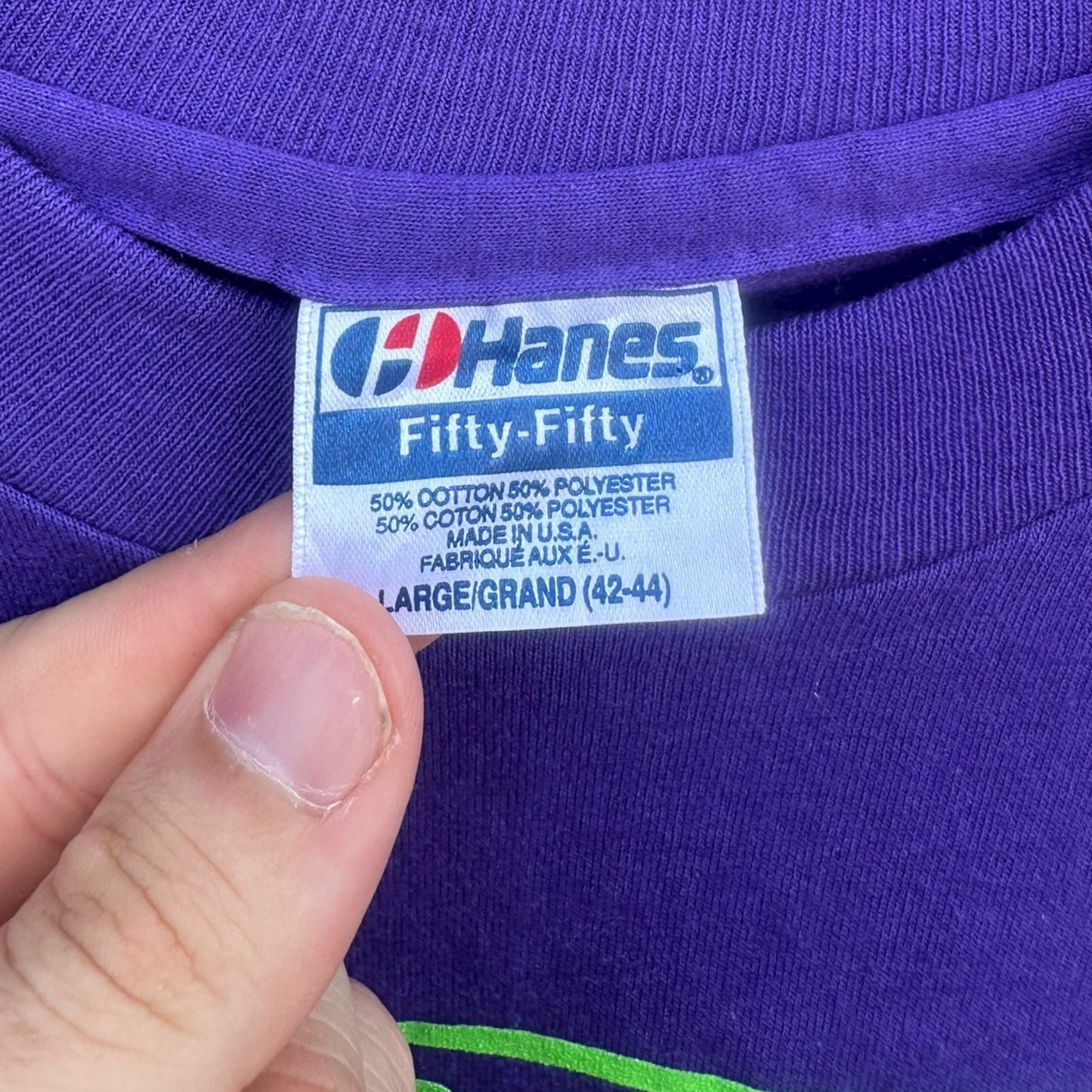 DIPSEA 1992 VINTAGE HANES PURPLE RACING SHIRT