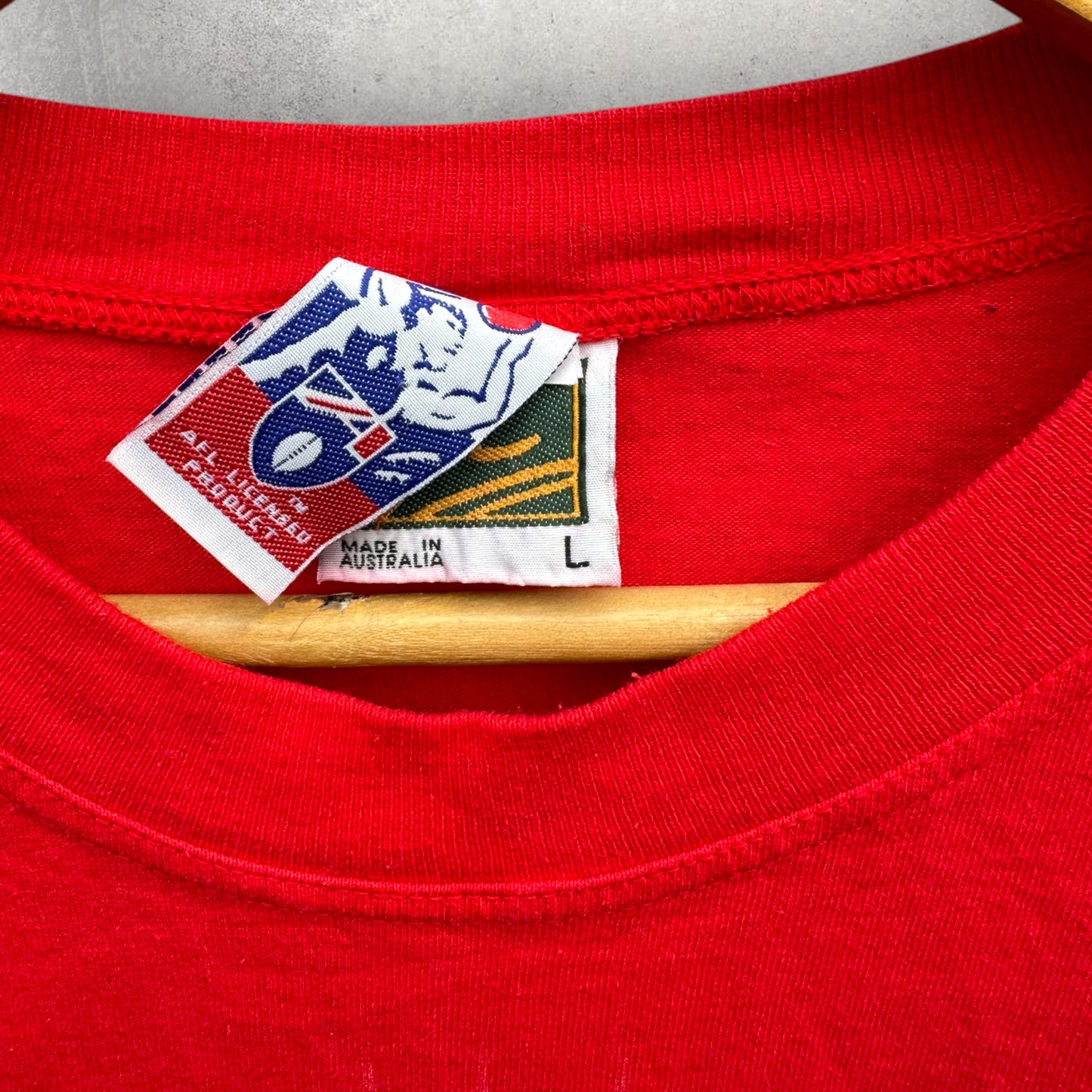 SYDNEY SWANS ISC VINTAGE 90s RED AFL T-SHIRT