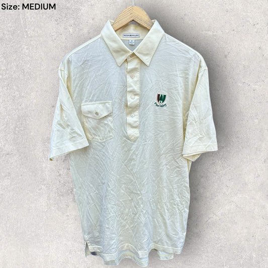 PETER MILLAR VINTAGE PINE VALLEY GOLF POLO YELLOW SHIRT MADE IN KOREA