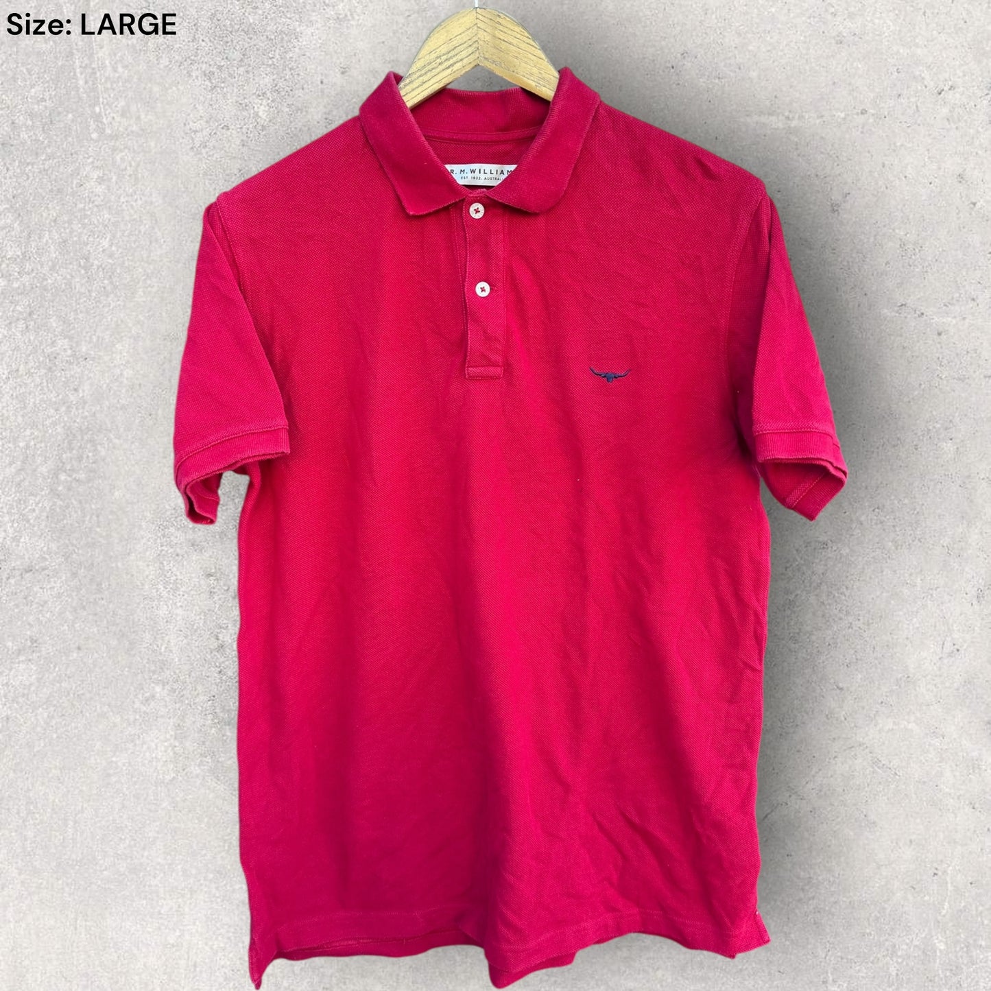 RM WILLIAMS RED SHORT SLEEVE POLO SHIRT