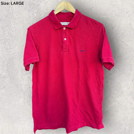 RM WILLIAMS RED SHORT SLEEVE POLO SHIRT