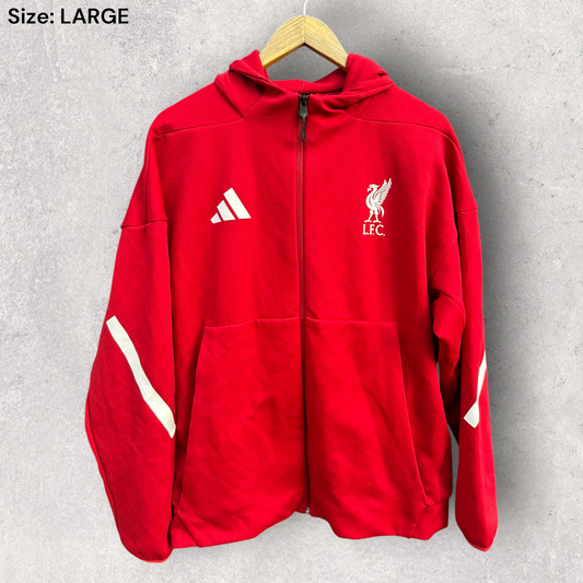 Liverpool FC Adidas ZNE 2025-2026 Anthem Red Hooded Jacket