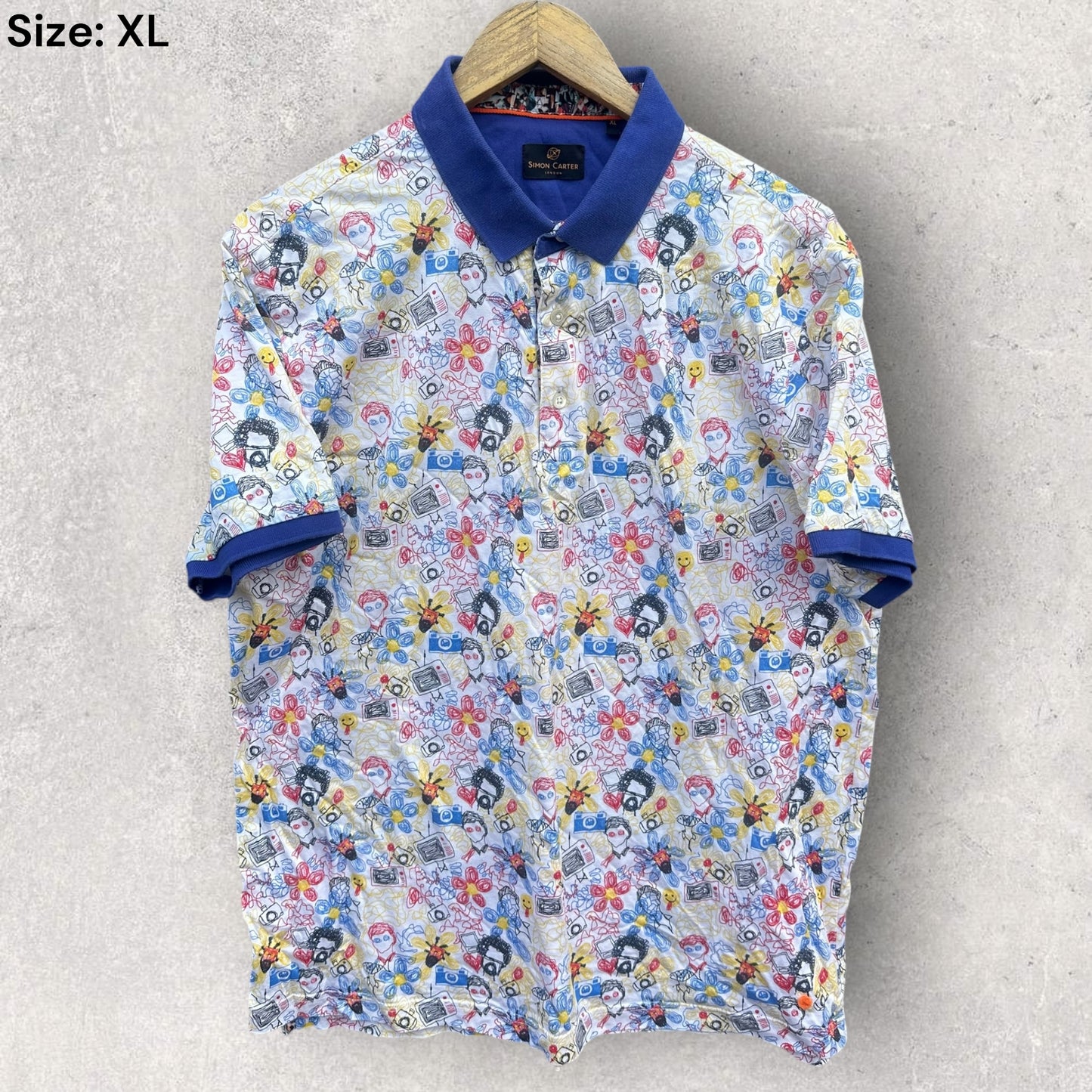 Simon Carter London Short Sleeved Graphic Polo Shirt