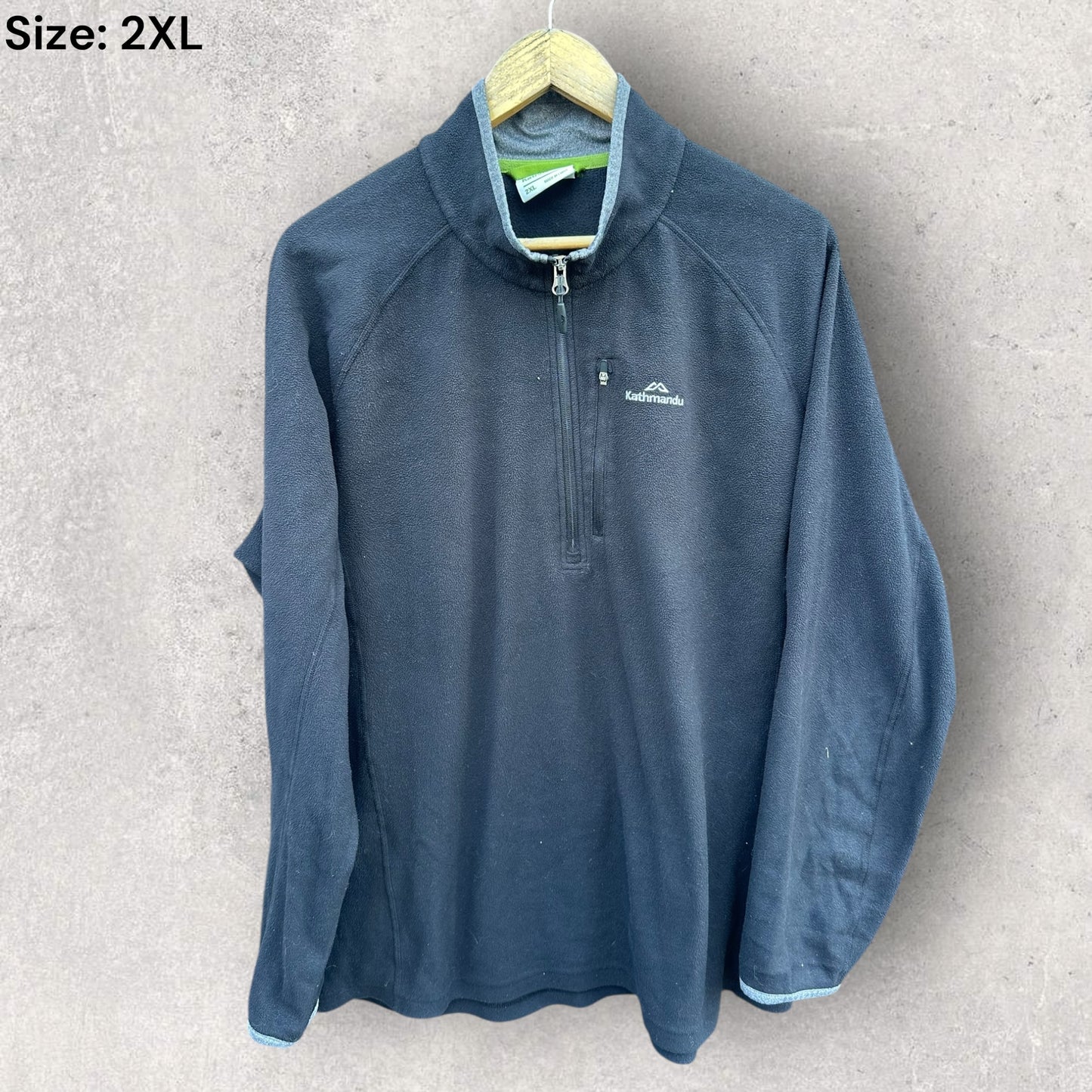 KATHMANDU HALF ZIP BLACK FLEECE JUMPER