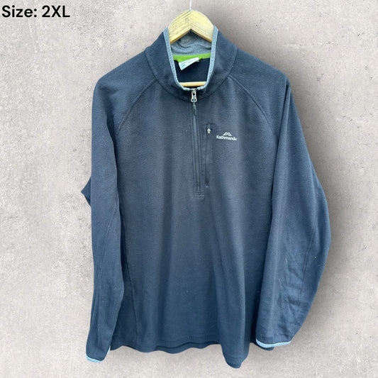 KATHMANDU HALF ZIP BLACK FLEECE JUMPER