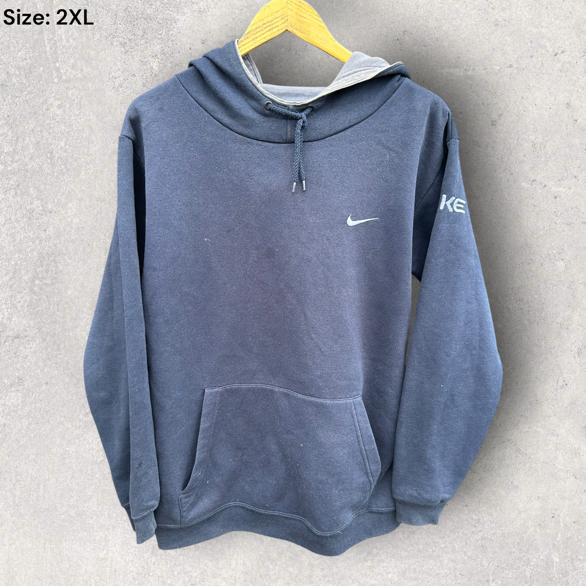 Nike Navy Blue Vintage Y2K Pullover Hooded Jumper