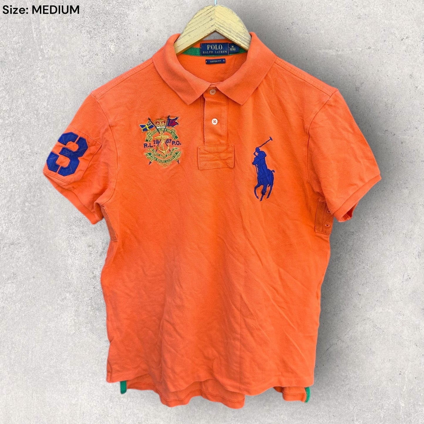 RALPH LAUREN POLO ORANGE SHORT SLEEVE POLO SHIRT