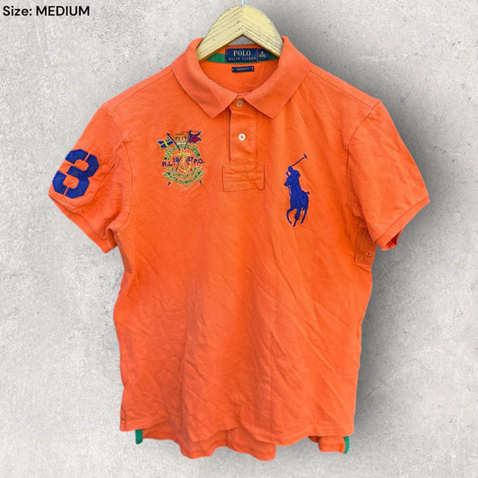 RALPH LAUREN POLO ORANGE SHORT SLEEVE POLO SHIRT