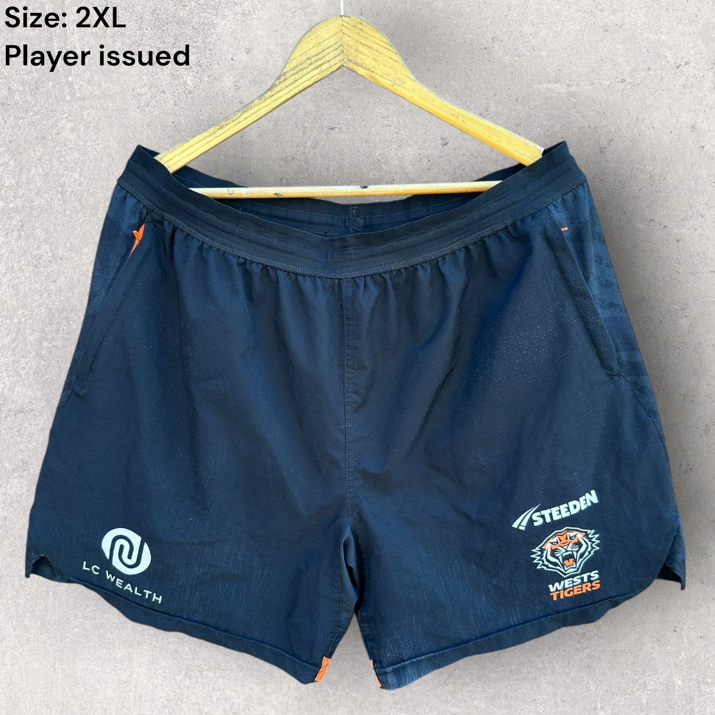 WESTS TIGERS 2025 PLAYER ISSUED TRAINING SHORTS