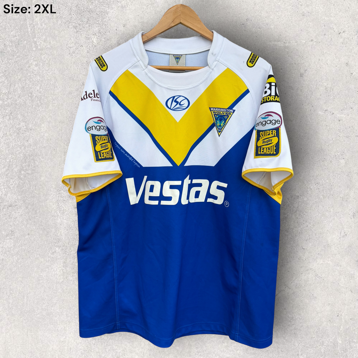Warrington Wolves Adrian Morley Superleague Rugby League Jersey