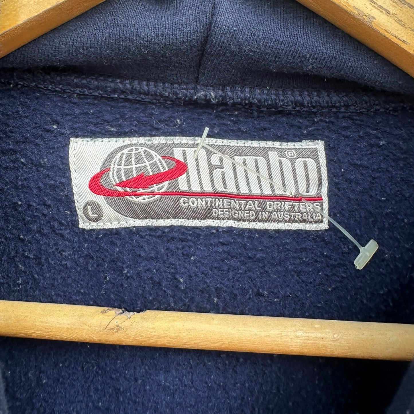 MAMBO CONTINENTAL DRIFTERS 2001 VINTAGE BLUE PULLOVER HOODED JUMPER