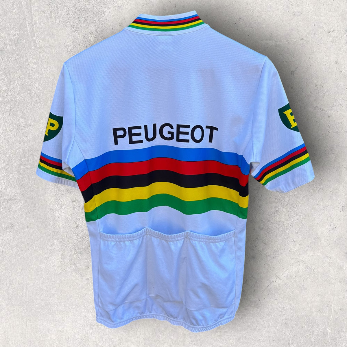 Santini Peugeot Cycling White Shirt Jersey