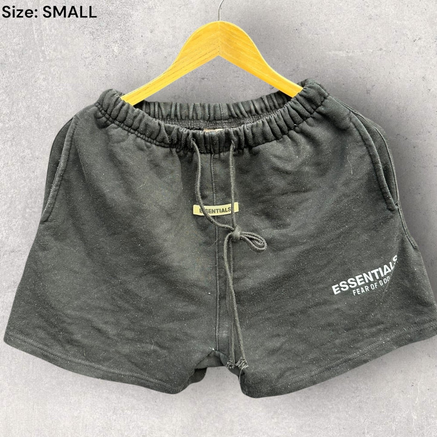 ESSENTIALS BLACK SWEAT SHORTS