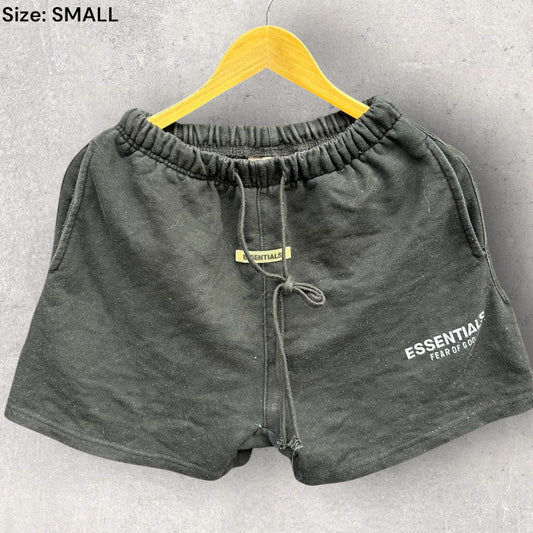 ESSENTIALS BLACK SWEAT SHORTS