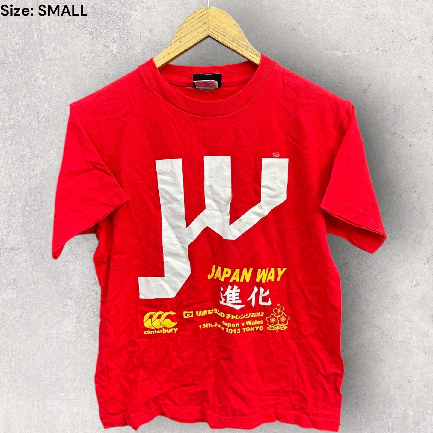 JAPAN V WALES RUGBY UNION 2013 CANTERBURY RED SHIRT