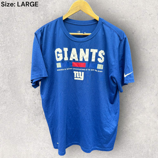 NEW YORK GIANTS NIKE BLUE SHORT SLEEVE SHIRT