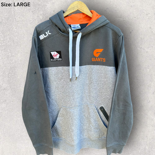 Greater Western Sydney Giants GWS BLK Grey Pullover AFL Hooded Jumper