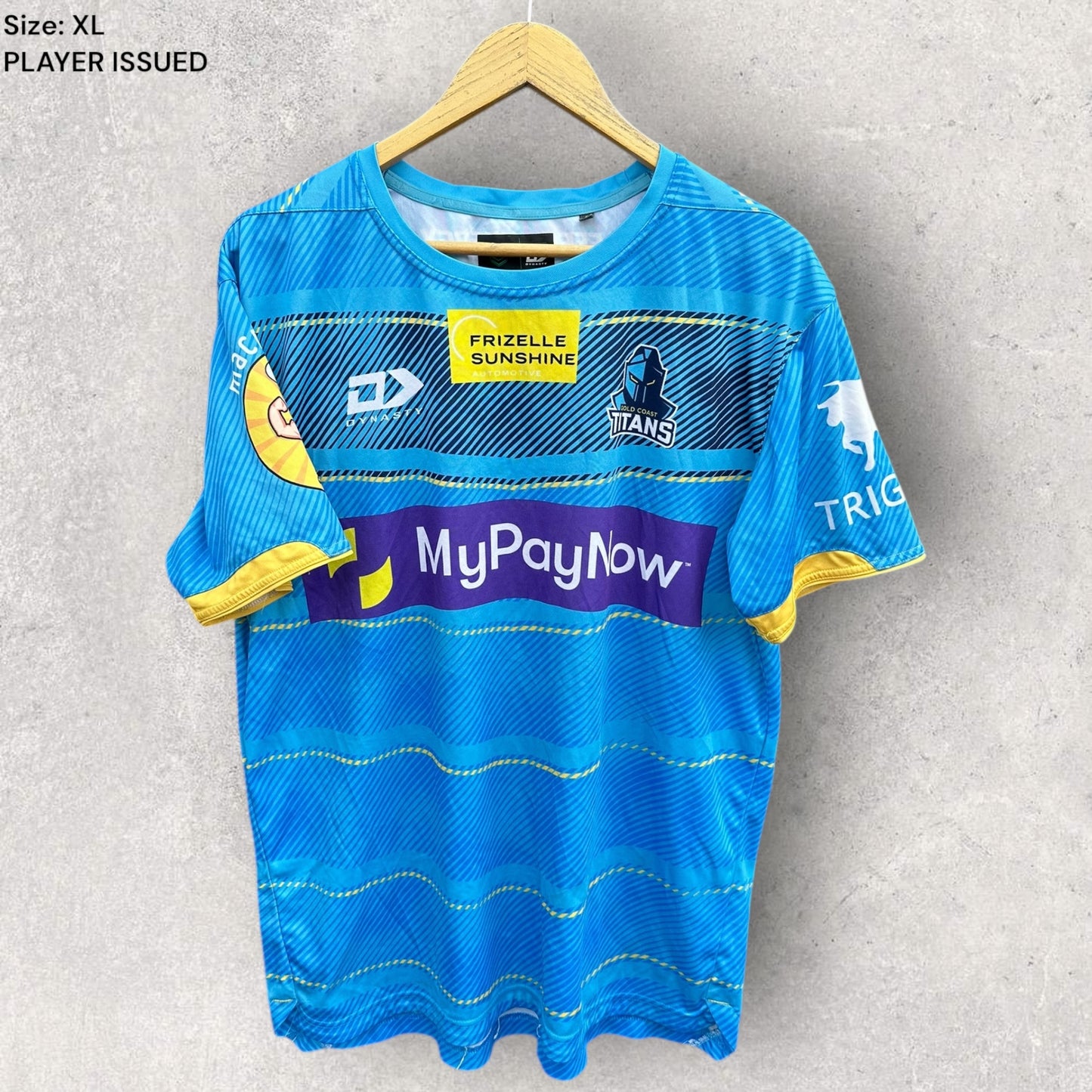 GOLD COAST TITANS PLAYER TRAINING SHIRT ISSUED TO SAM MCINTYRE
