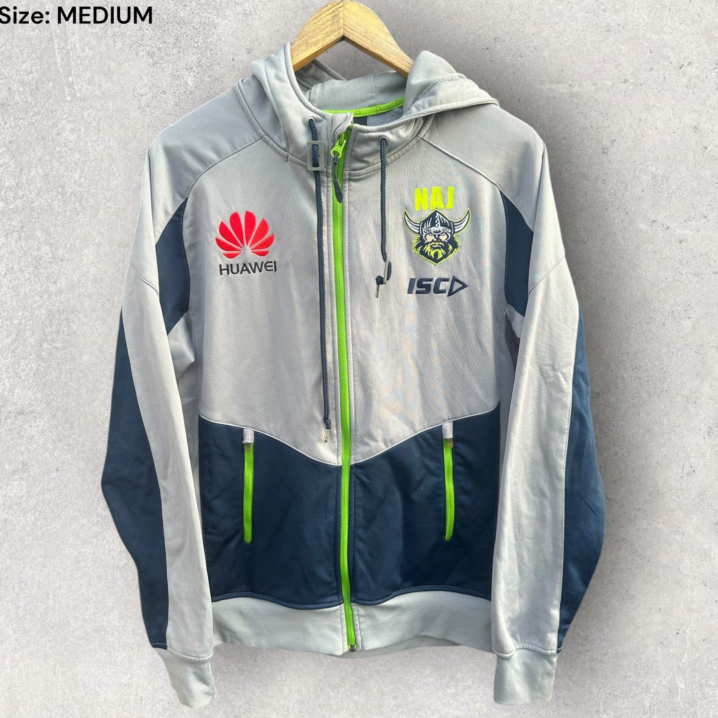 Canberra Raiders ISC Grey Full Zip NRL Jacket Staff Issued
