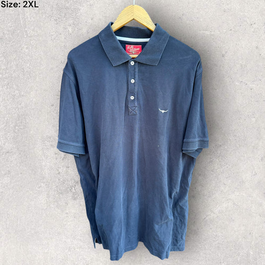 RM WILLIAMS NAVY BLUE SHORT SLEEVE POLO SHIRT