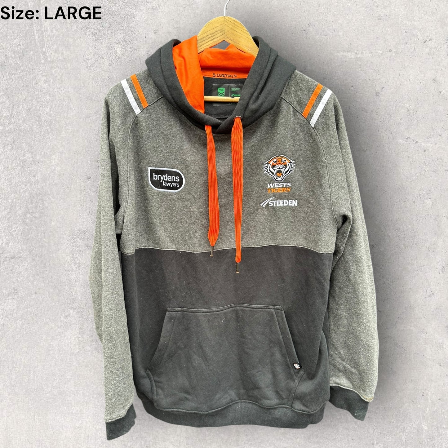 Wests Tigers 2023 STEEDAN Hooded Jumper Player Issued To Sophie Curtain