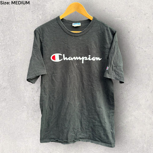 CHAMPION BLACK VINTAGE T-SHIRT